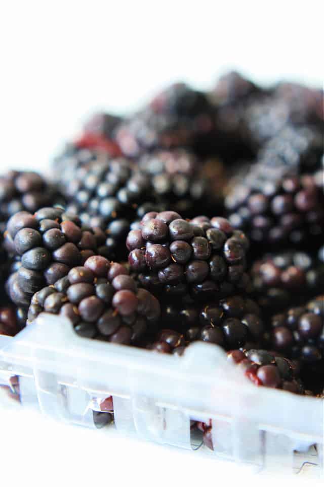 blackberries in carton