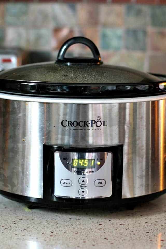 slow cooker sitting on counter
