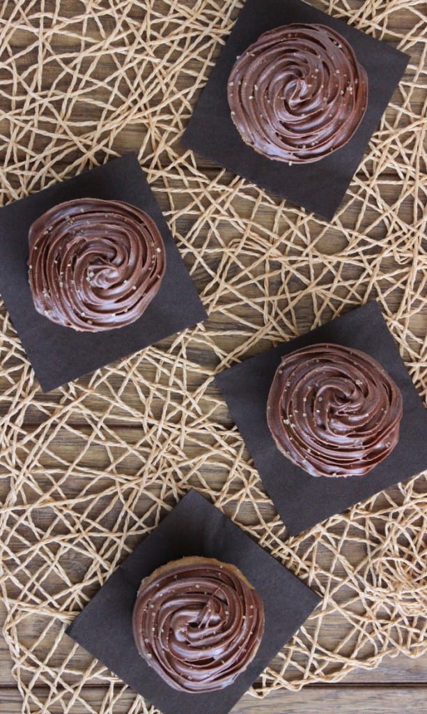 lemon cupcakes with chocolate icing