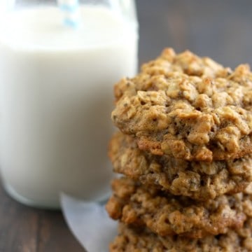 Soft, chewy, healthy applesauce oatmeal breakfast cookies. #ad