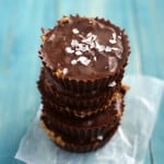 The best salted chocolate sunbutter cups! Easy to make and refined sugar free! #sunbutter