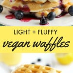 Easy and delicious light and fluffy vegan waffles. Perfect for the weekend! #vegan