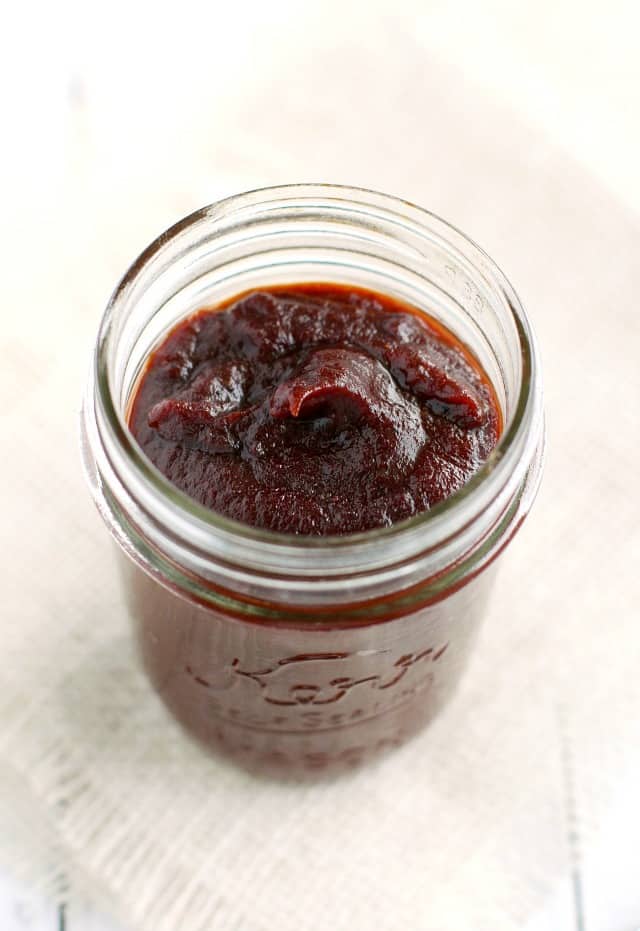 homemade barbecue sauce in a mason jar