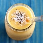 THE BEST summer smoothie recipe! This peach pineapple smoothie is frosty, refreshing, and delicious! Perfect for an easy breakfast. #peaches