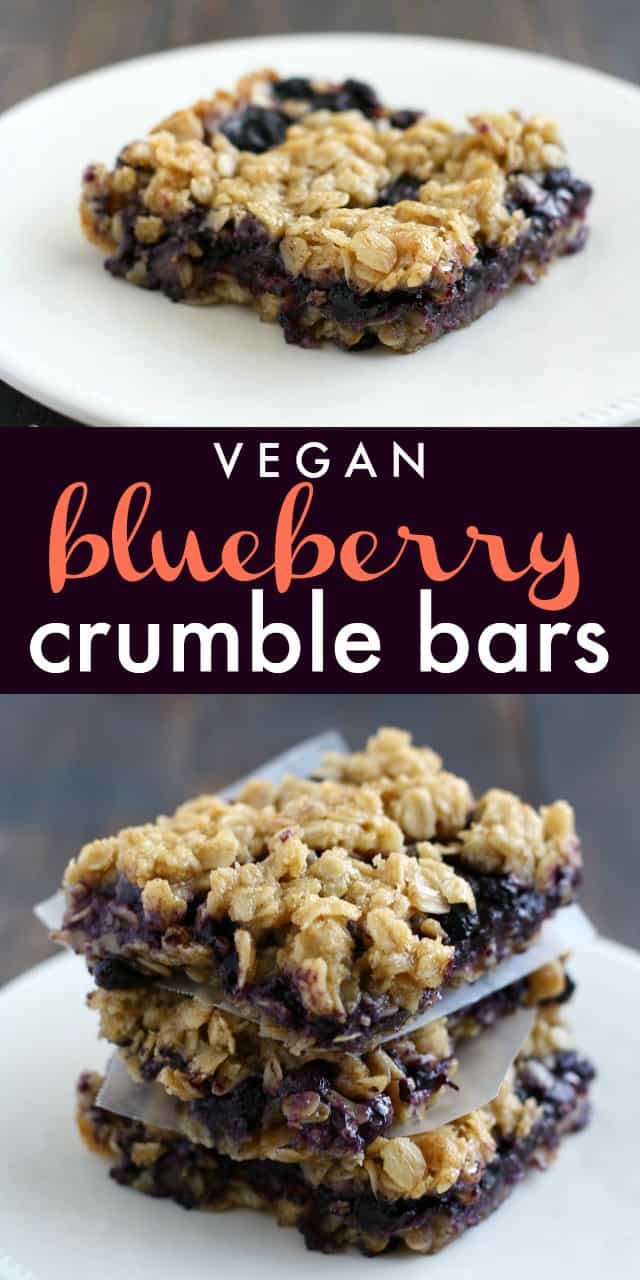 Delicious blueberry bars topped with a sweet crumble topping. An easy summer dessert! #vegan