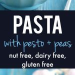 This pesto is nut free, dairy free, and allergy friendly! Enjoy it over pasta and peas for a light dinner!