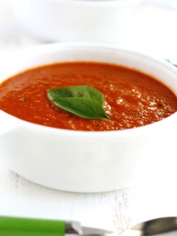 bowl of dairy free tomato soup