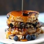 vegan blueberry oatmeal pancakes