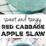 Sweet, tangy, crunchy, healthy, tasty red cabbage slaw! This is SUCH an EASY side dish and everyone loves it. Gluten free and vegan recipe.
