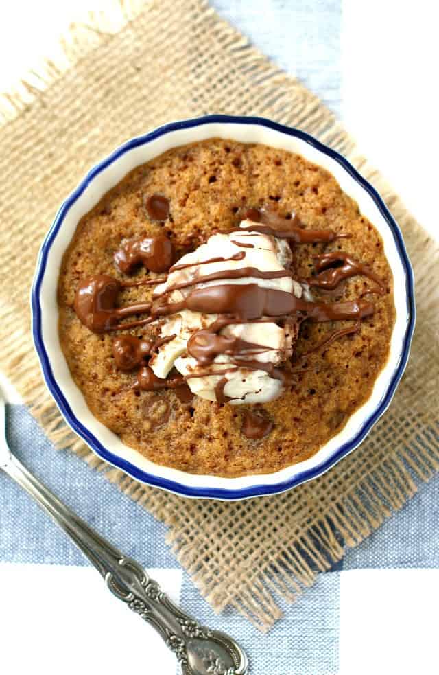 Make a single serving deep dish chocolate chip cookie in the microwave! You're just a couple of minutes away from this delicious, chocolatey dessert!