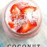 A delicious and healthy strawberry banana coconut smoothie. A tasty, dairy free way to start the day!