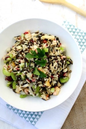 Wild Rice Lentil Salad with Apples and Cranberries. - The Pretty Bee
