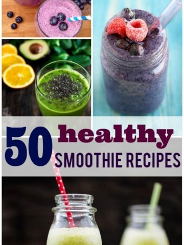 50 healthy smoothie recipes - there's something for everyonein this collection! Start your New Year out on the right foot with these healthy smoothies.