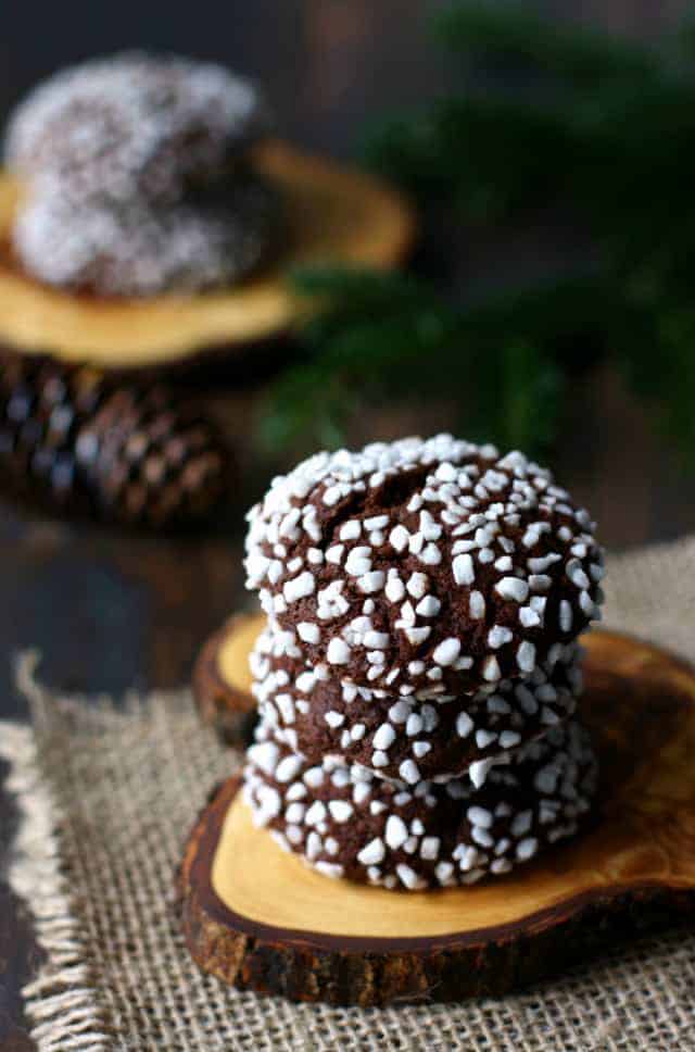 chocolate cookies with pearl sugar