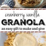 Make this easy and tasty granola to give as a gift or to enoy for yourself! The perfect healthy breakfast or snack.
