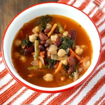 Warm and cozy minestrone soup made easy in the slow cooker! The perfect way to stay warm this winter.