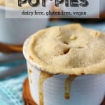 These mini pot pies are FULL of delicious veggies simmered in a creamy dairy free sauce. Pure comfort food. #glutenfree ad #dairyfree #vegan
