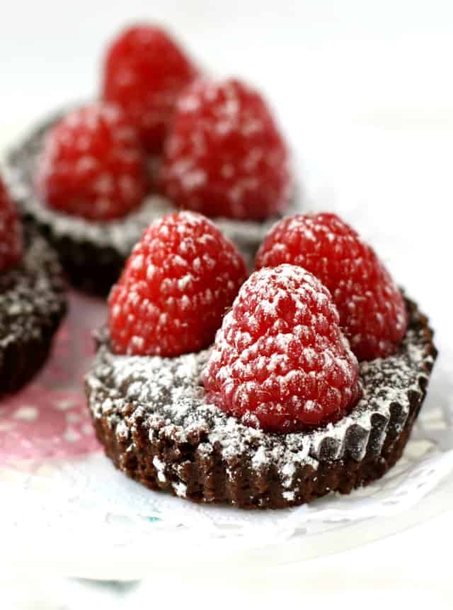 chocolate raspberry tarts
