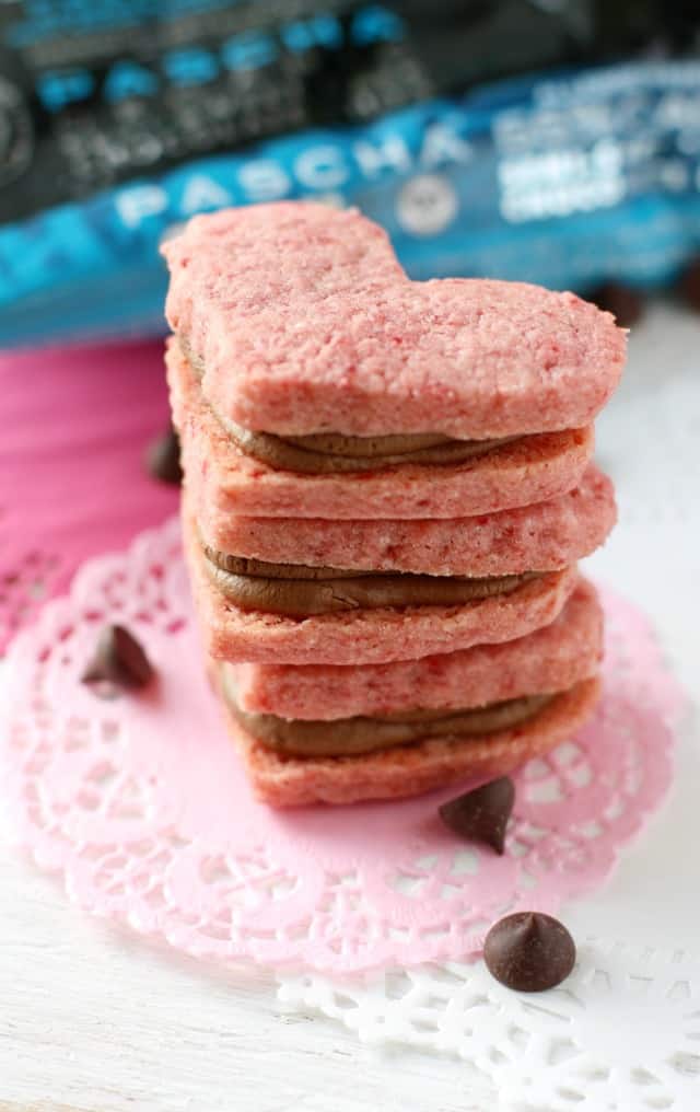 stack of valentine sandwich cookies