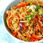Quick and easy gluten free and vegan fried rice. An easy meal for busy days.
