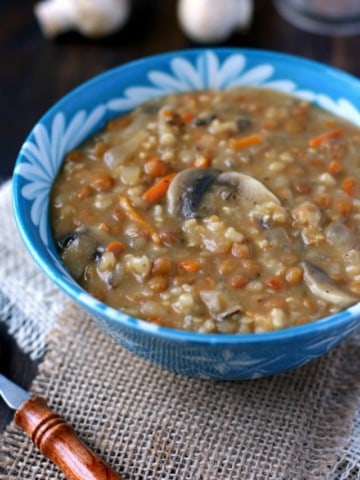 Easy and comforting creamy lentil and wild rice soup is a meal everyone is sure to enjoy!