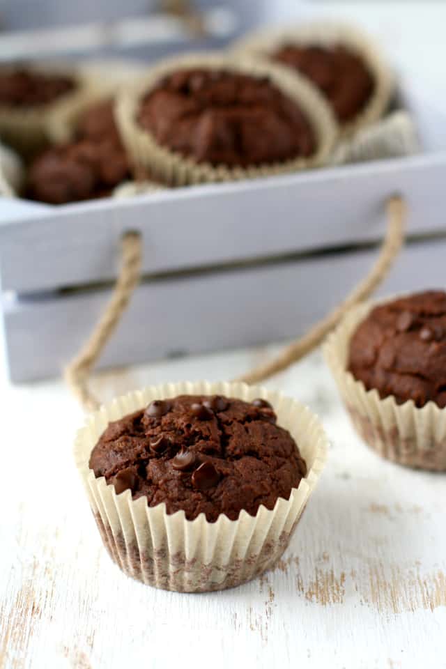 These double chocolate muffins have a secret healthy ingredient - red lentils! These muffins are a great after school snack!