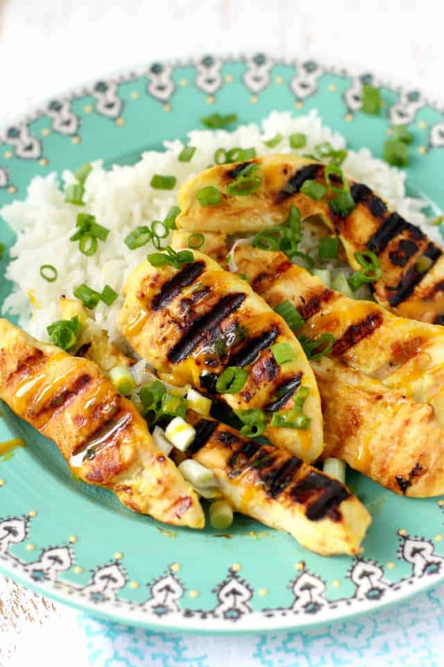 A flavorful honey mustard marinade results in tender, flavorful, juicy chicken! A perfect grilling recipe for summer. 