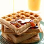 Deliciously light and fluffy egg-free vegan waffles! A perfect weekend breakfast.