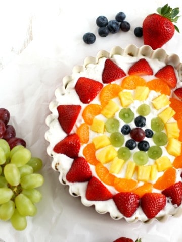 This no-bake rainbow fruit tart is delicious, beautiful, and so easy to make, too!