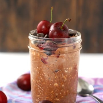 chocolate cherry overnight oatmeal