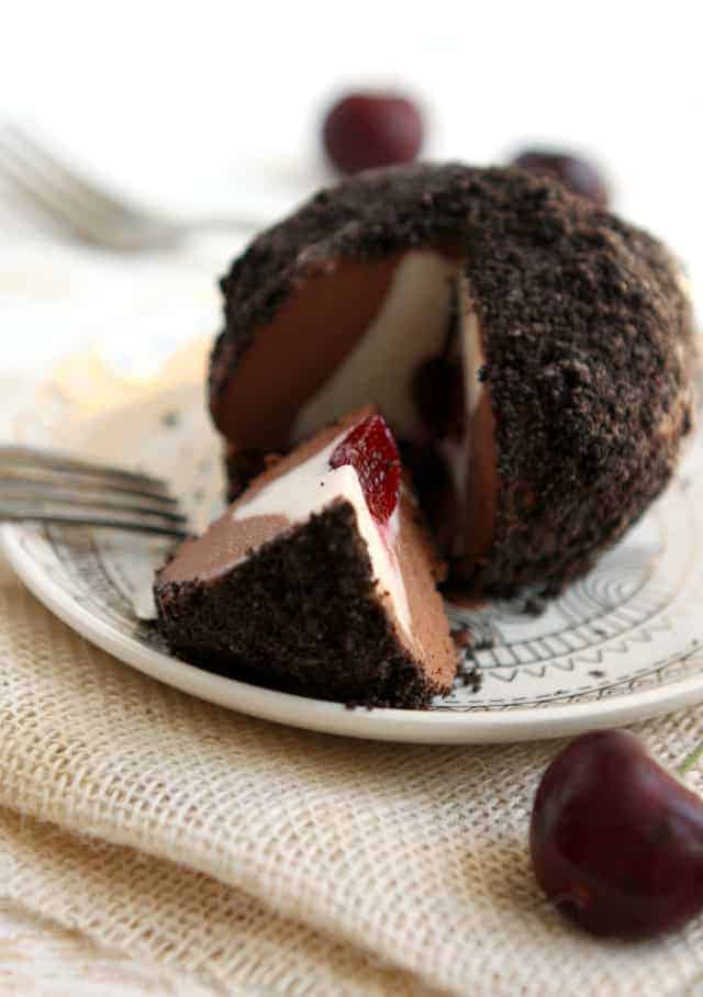 A chocolate and vanilla tartufo makes an elegant and delicious dessert! A cookie crumb coating adds an extra special touch. #dairyfree #sponsored