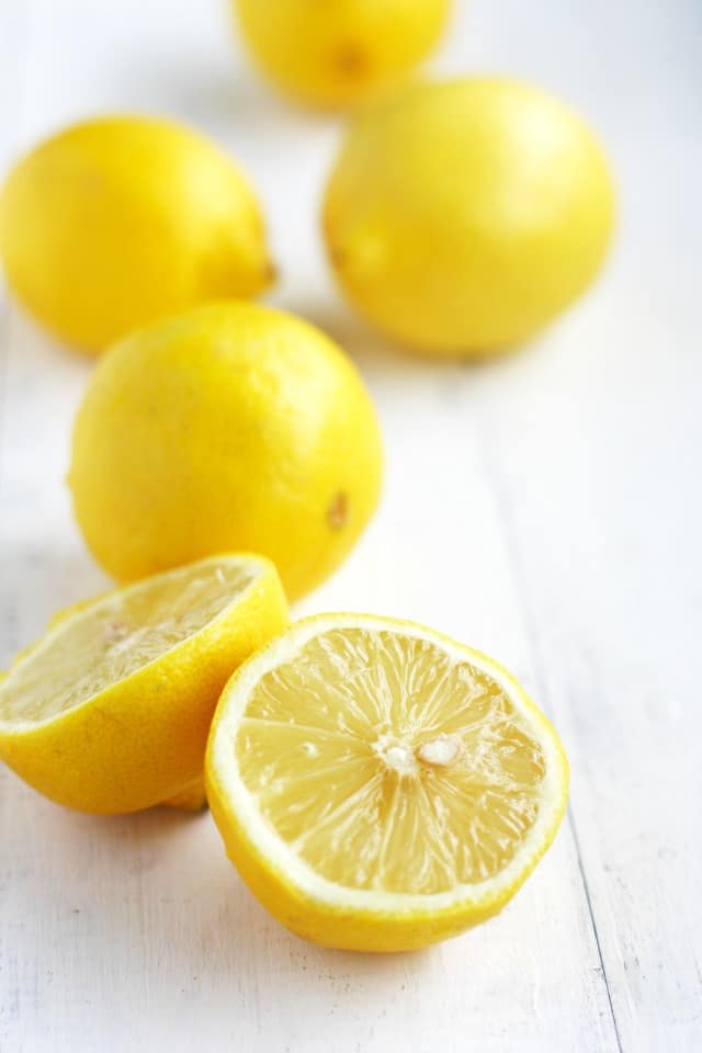 fresh lemons on a white background