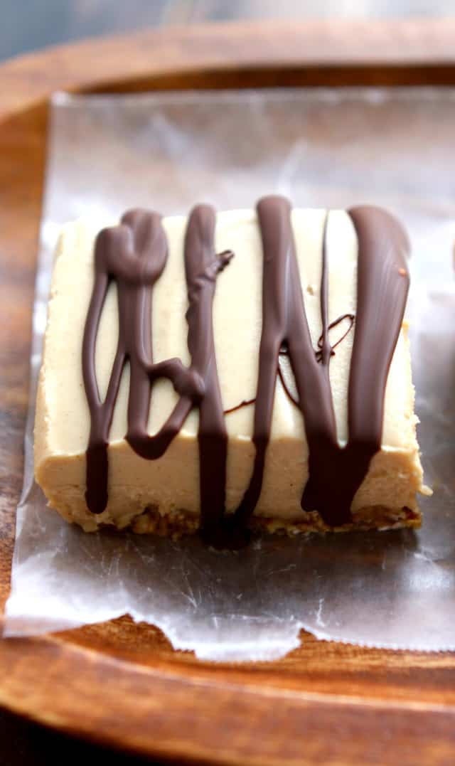 Dairy free peanut butter cream bars are a decadent no-bake treat! An easy, delicious, and healthier dessert recipe. 