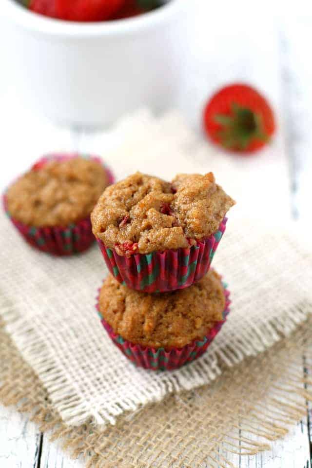 vegan strawberry mini muffins