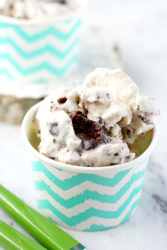 Dairy free brownie batter ice cream - a delicious frozen treat!