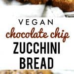 Delicious whole grain vegan chocolate chip zucchini bread. A healther treat!