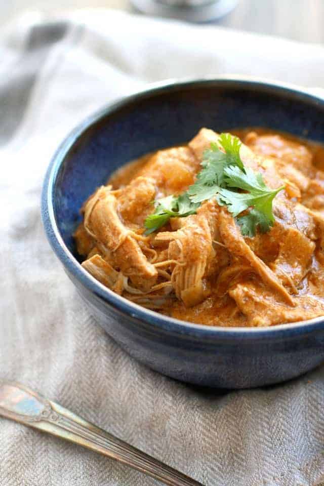 Comforting, delicious, creamy butter chicken is dairy free and made in the slow cooker!