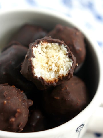 Decadent and delicious, these coconut candy bites are vegan, paleo, and allergy friendly!