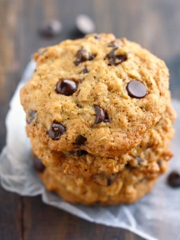 Toasted coconut chocolate chip cookies are chewy and delicious. The perfect vegan cookie!