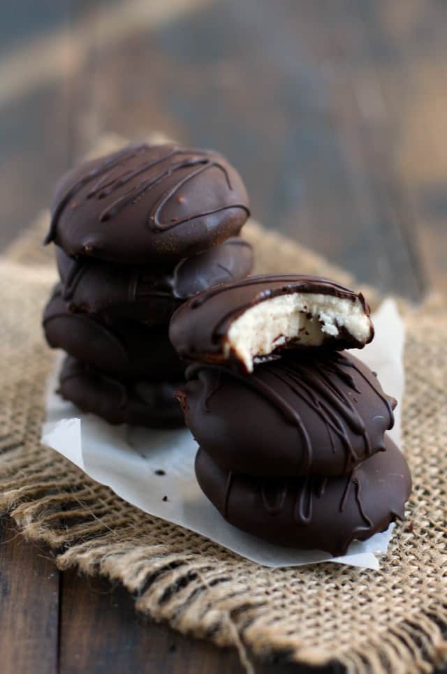 stack of homemade peppermint patties
