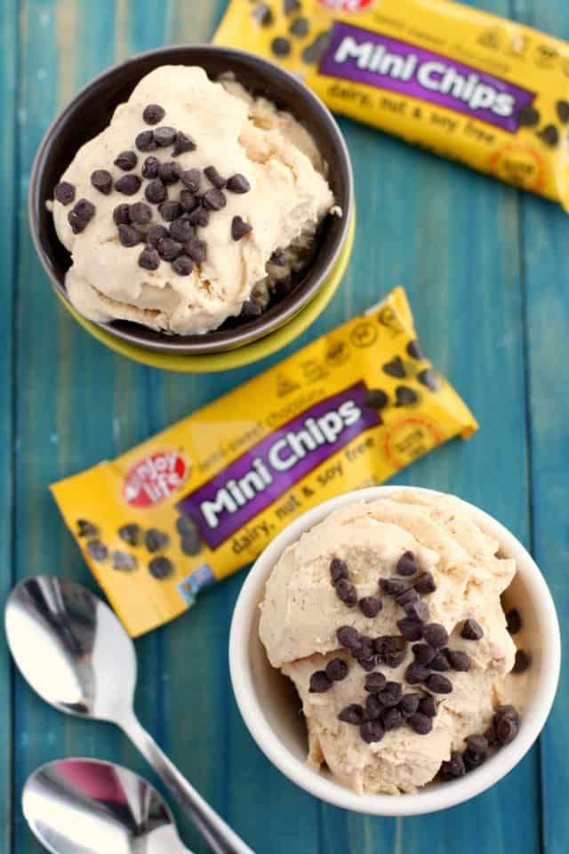 Creamy, delicious, flavorful pumpkin ice cream is dairy free and vegan. A delicious allergy friendly treat. #snackfreely #ad