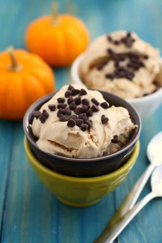 Creamy, delicious, flavorful pumpkin ice cream is dairy free and vegan. A delicious allergy friendly treat. 