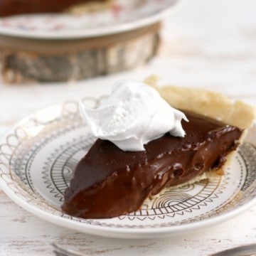 Delicious chocolate pie just like grandma used to make - but this version is gluten free and vegan!
