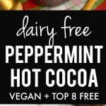 Dairy free peppermint hot cocoa is delicious and a wonderful way to warm up this winter!