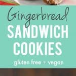 Allergy friendly, vegan and gluten free gingerbread sandwich cookies are a festive holiday treat! #glutenfree #sponsored