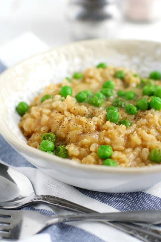 Creamy and Comforting Dairy Free Brown Rice Risotto. - The Pretty Bee