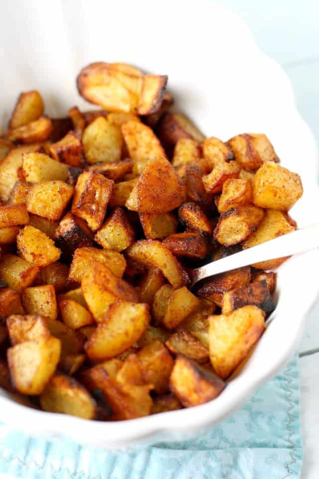 These perfectly seasoned roasted potatoes are the perfect side dish! Everyone loves this easy recipe. 