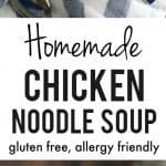 Easy and delicious homemade chicken noodle soup is a great recipe for when you're under the weather. Cozy and comforting!