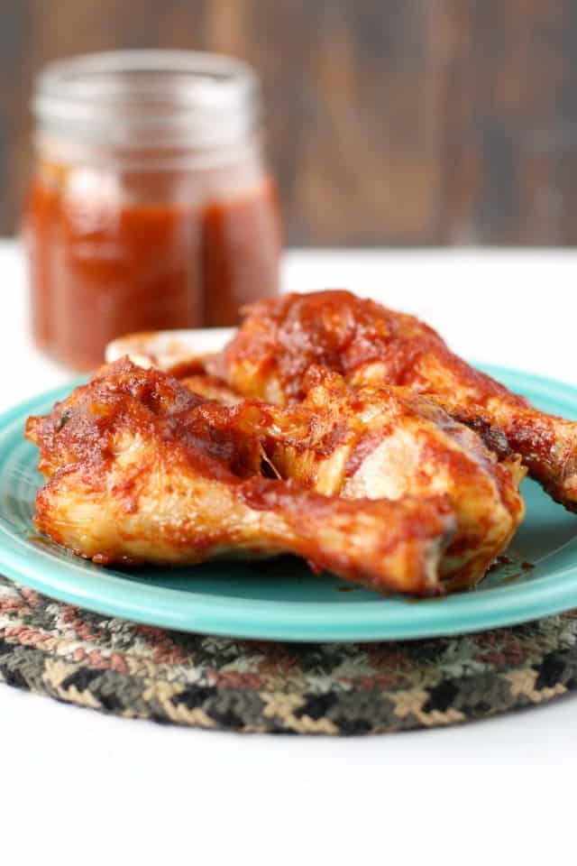barbecued chicken legs