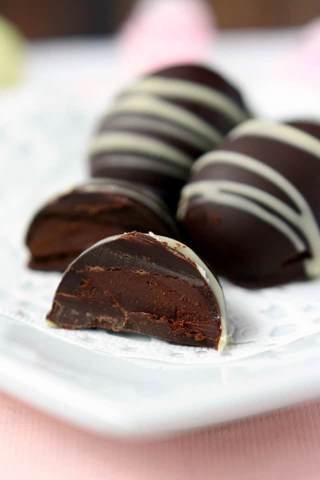 Easy to make chocolate truffle Easter eggs - these just require two ingredients!